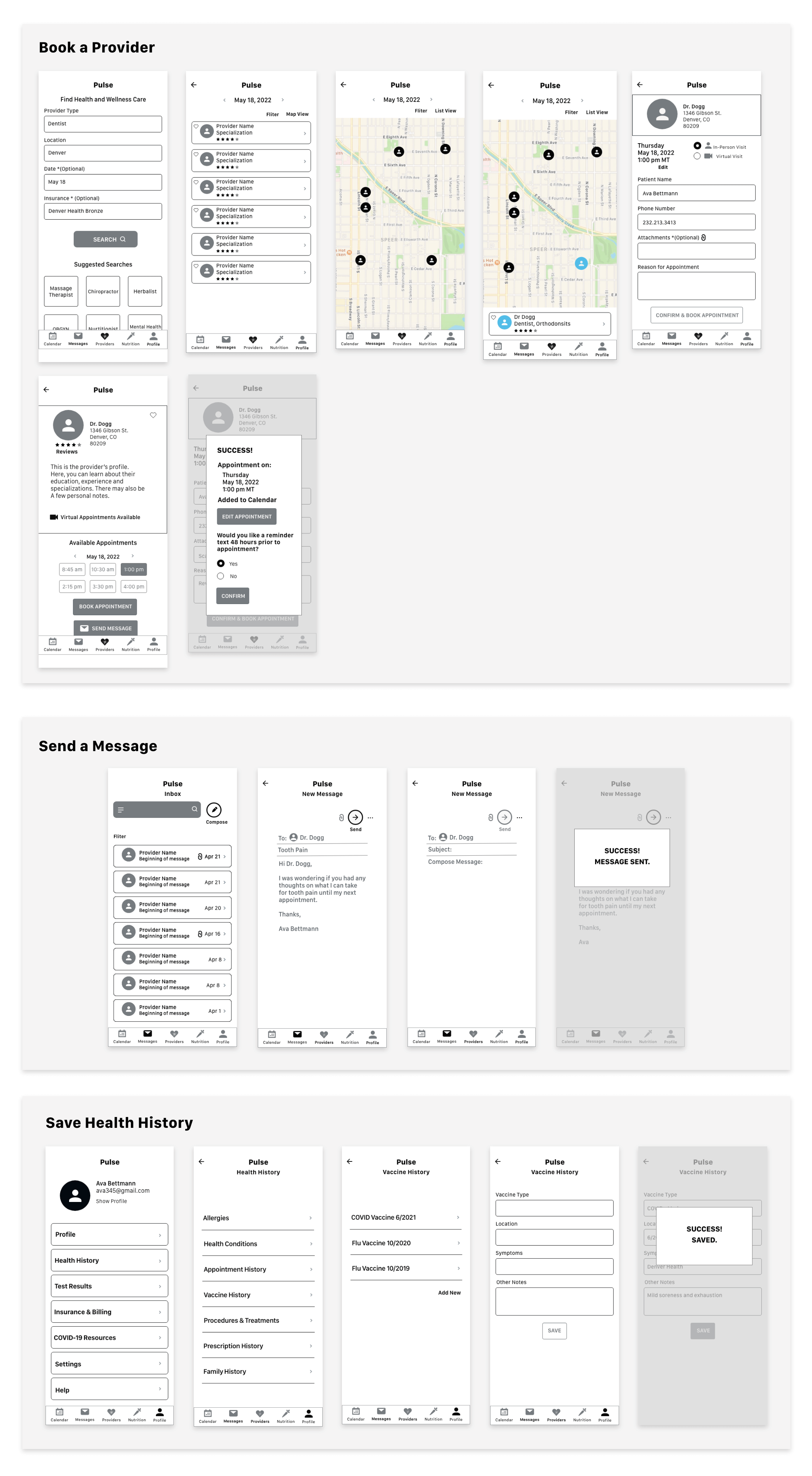 mid fi mobile wireframe drawings