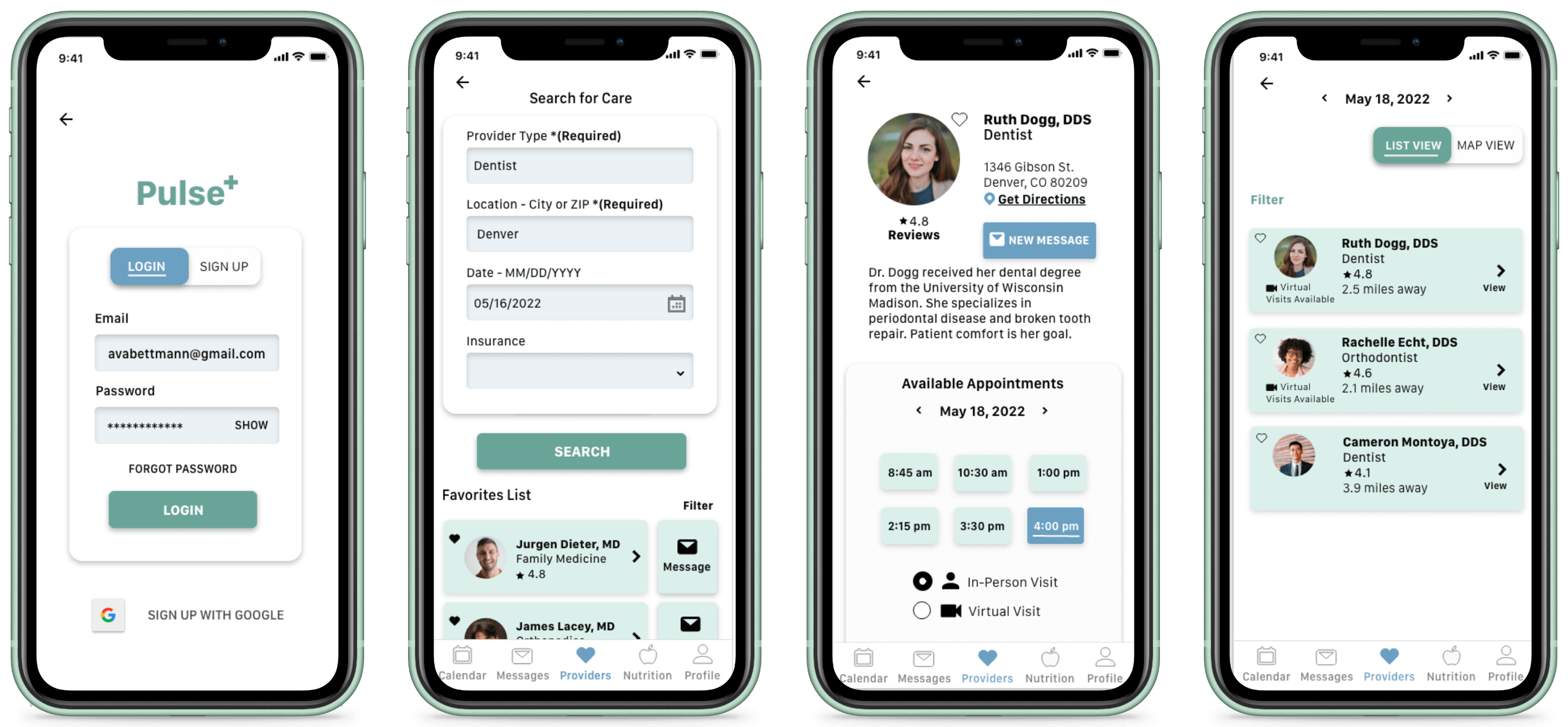 hi-fidelity app screens on phone